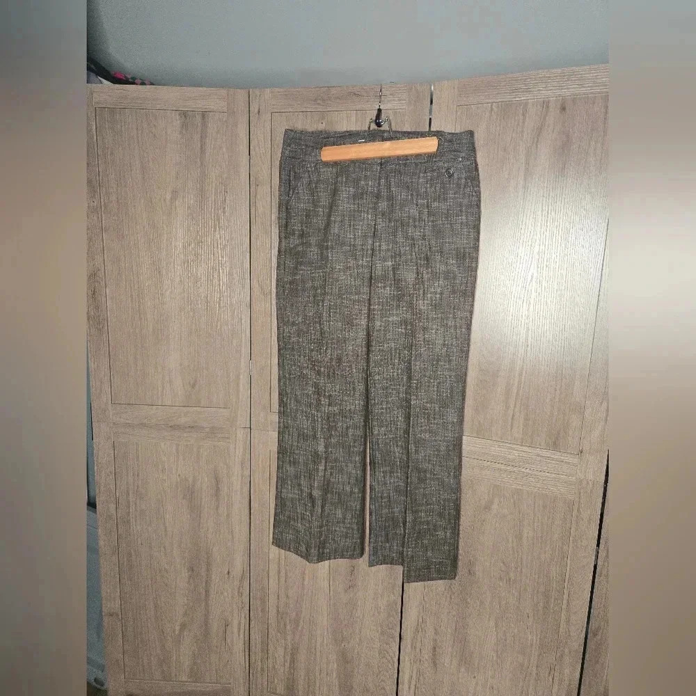 Woman office brown casual straight leg pants